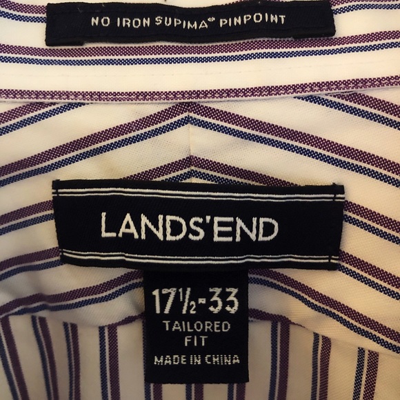 NEW. Land’s End Supima Pinpoint No Iron. - Picture 2 of 5